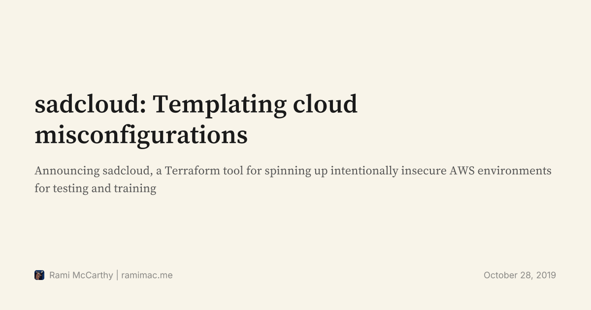 sadcloud: Templating cloud misconfigurations