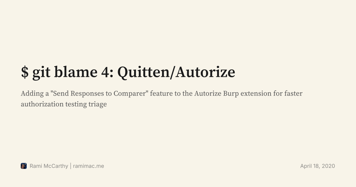 $ git blame 4: Quitten/Autorize