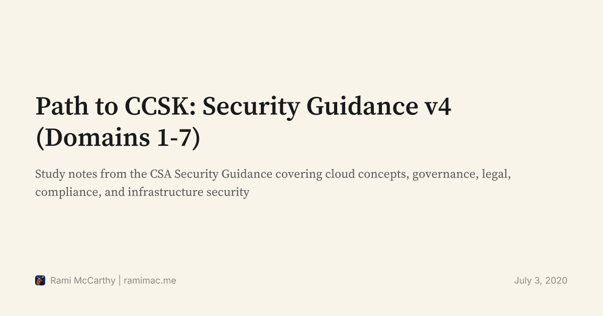 Path to CCSK: Security Guidance v4 (Domains 1-7)