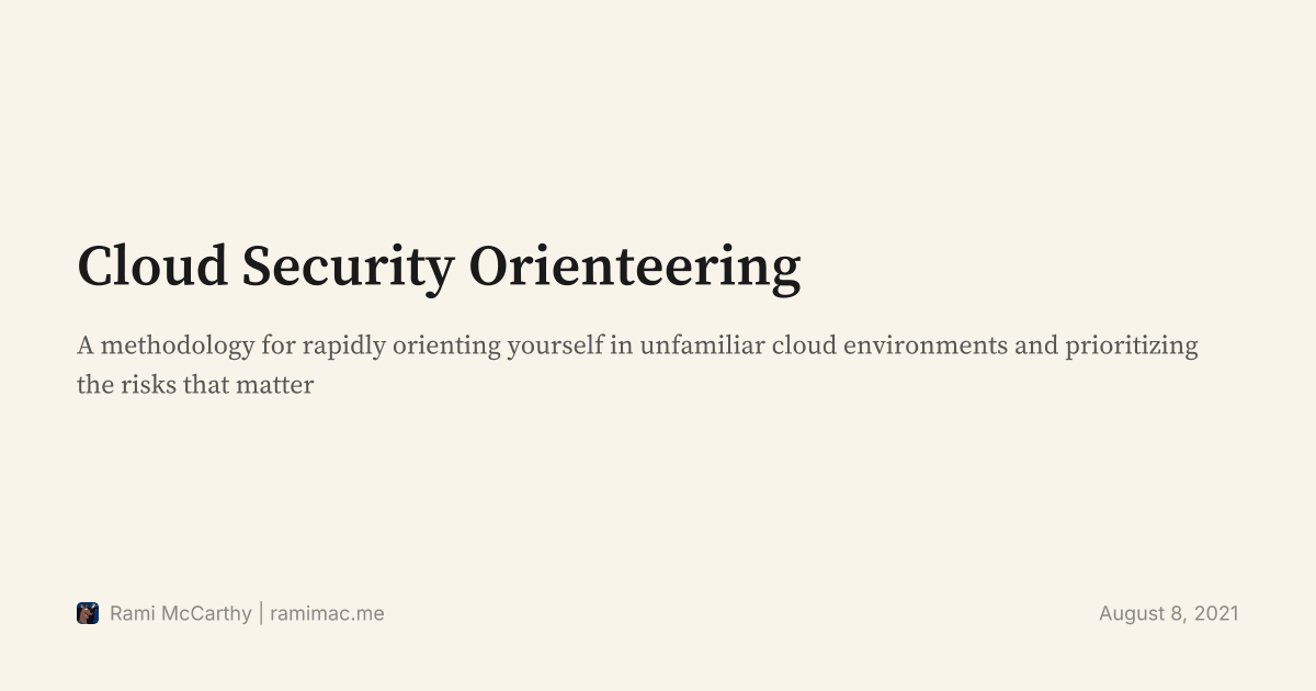 Cloud Security Orienteering