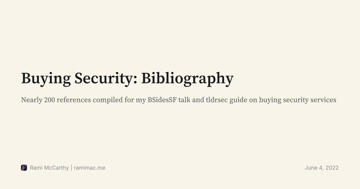 Buying Security: Bibliography