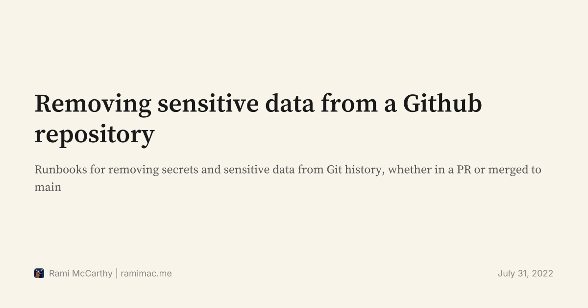 Removing sensitive data from a Github repository