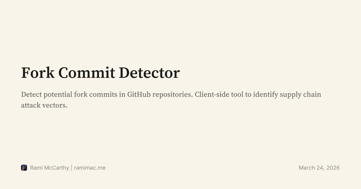 Fork Commit Detector