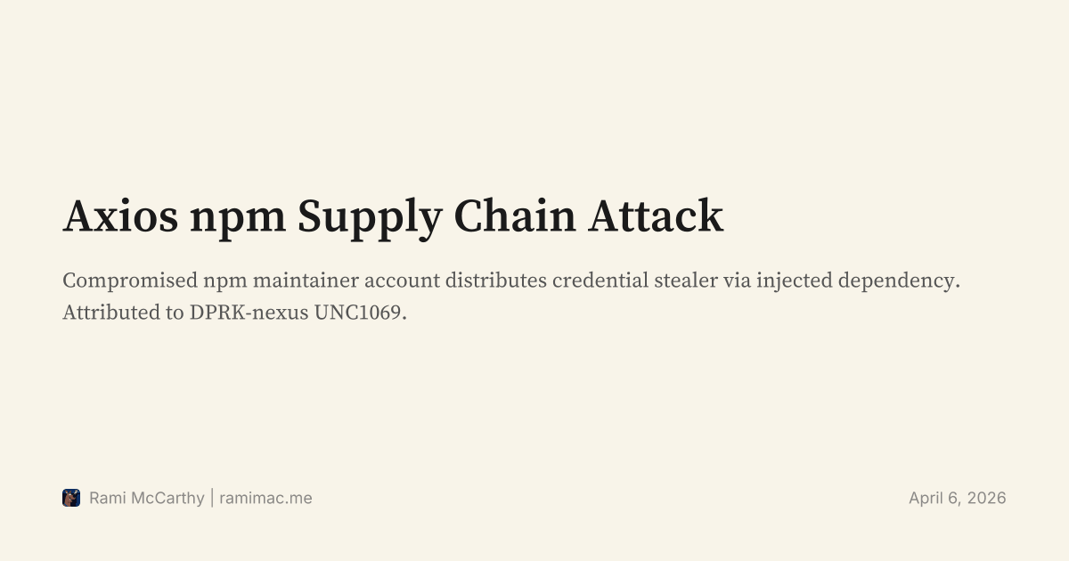 Axios npm Supply Chain Attack