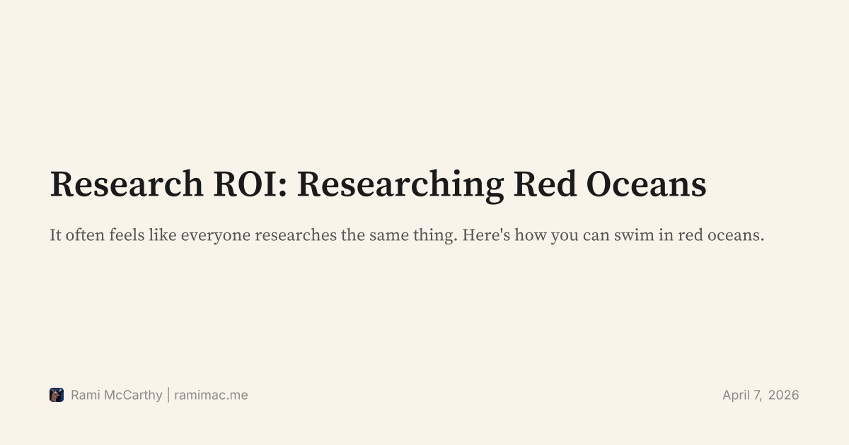 Research ROI: Researching Red Oceans